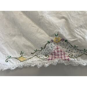Gorgeous One Cotton White Eyelet Lace Embroidered Super Standard Pillow Case